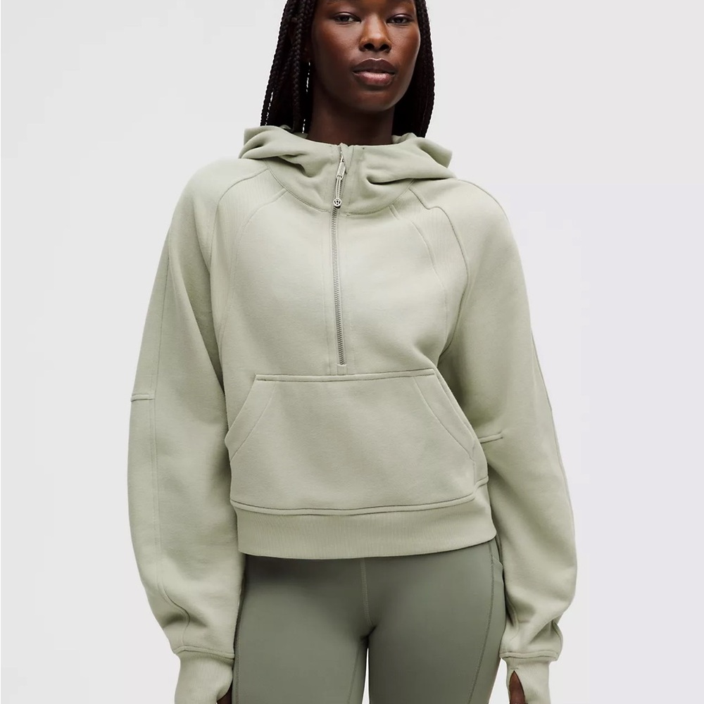 lululemon athletica Light Sage Half-Zip Hooded Pullover